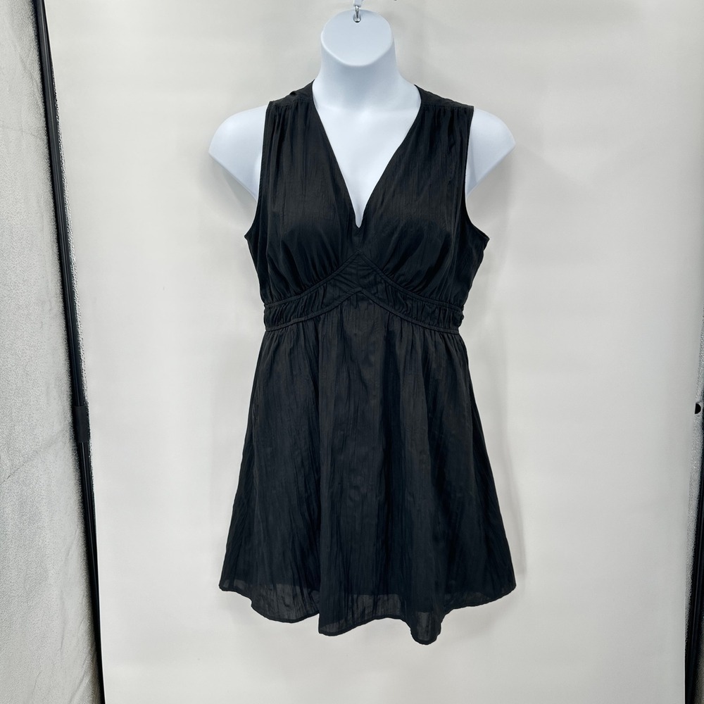 Fairy Grunge Babydoll Mini Dress Large Indie Sleaze Deep V Y2K Sleeveless